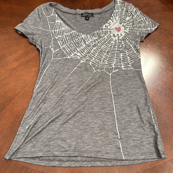 Nollie spider web top in gray. Size small - Picture 7 of 8